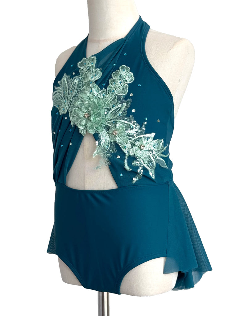 Aqua/Blue Lyrical Costume (Size 9/10) - Whitney Deal