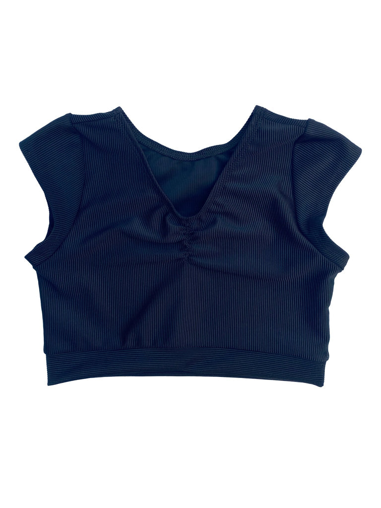 Black Ribbed Crop Top - Whitney Deal