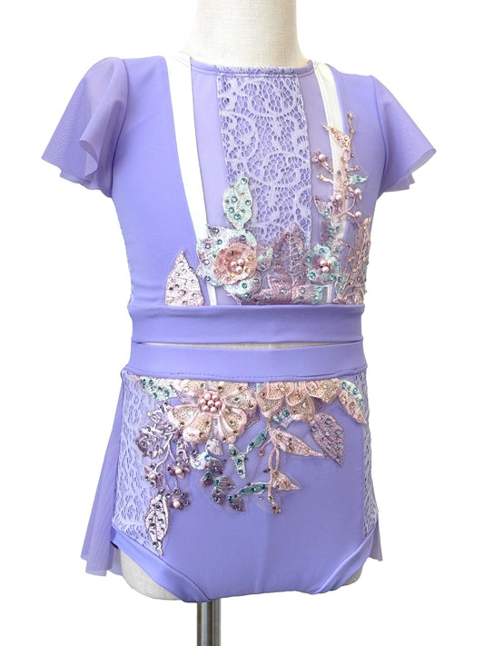 Floral Lilac Two-Piece (Size 7/8) - Whitney Deal