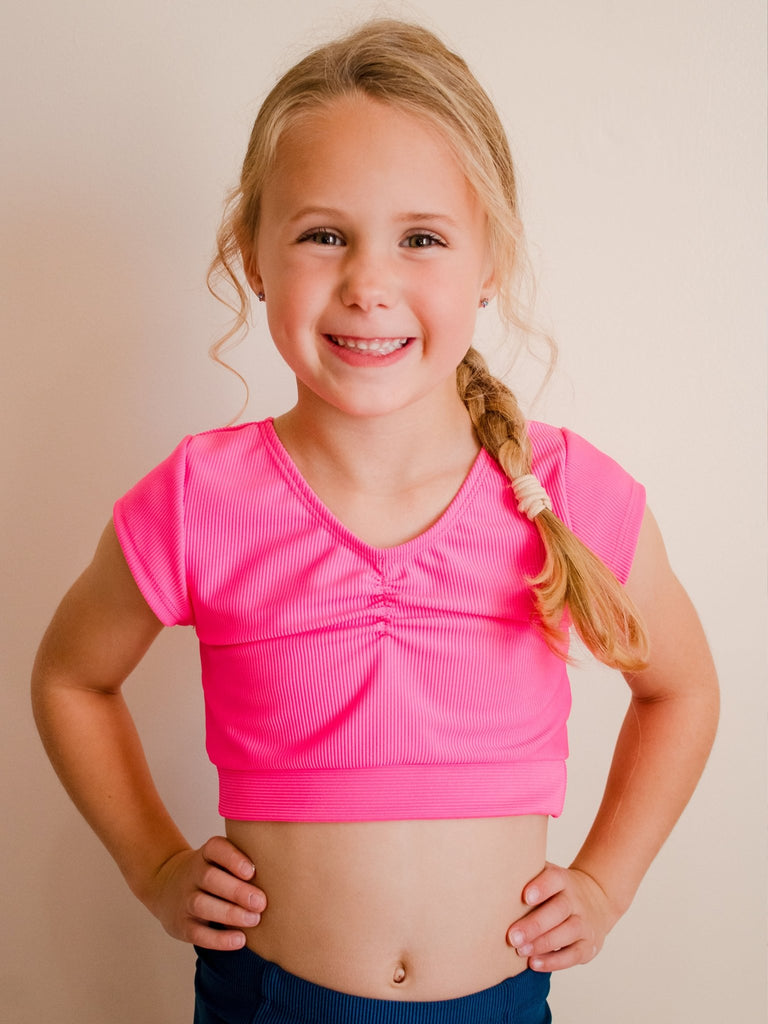 Pink Ribbed Crop Top - Whitney Deal